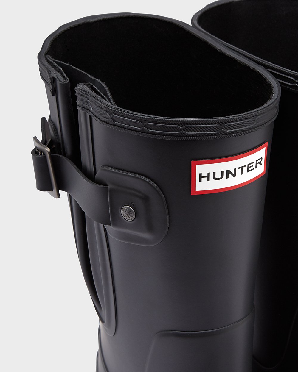 Botas De Cortas Hunter Hombre Original Side Adjustable - Negras - Argentina 4679DEKOS